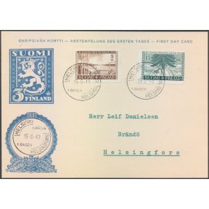 1949 Ensipäivä kortti L. 368-369 III Maailman metsäkongressi