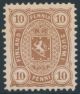 10 penniä 1883 (L. 18 LBb) kellanruskea **