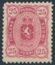 25 penniä 1882 (L. 19 LBb) voimakkaan aniliininpunainen *